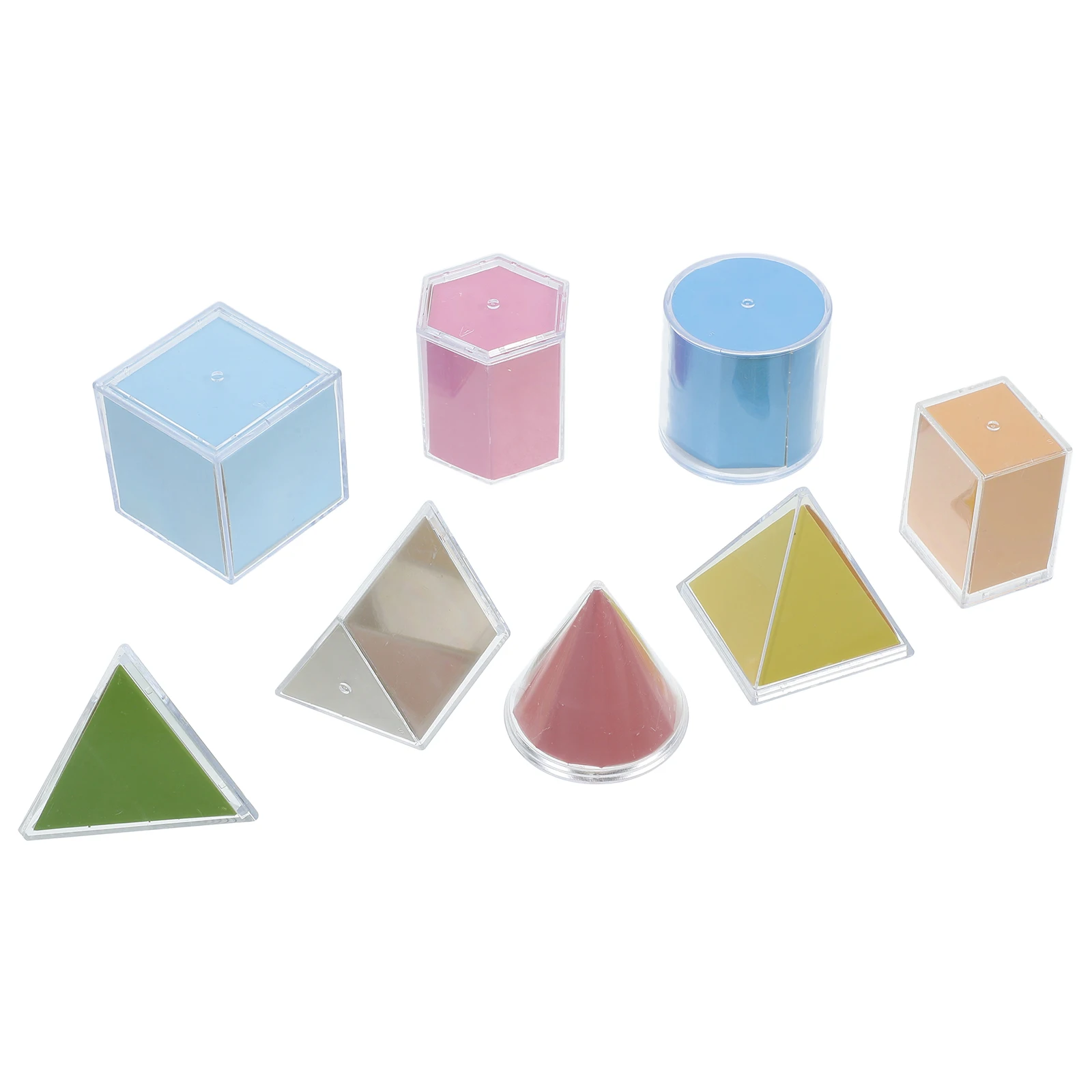 8 Pcs Geometrical Tools Shapes in Packaging Design Light up Table Manipulatives