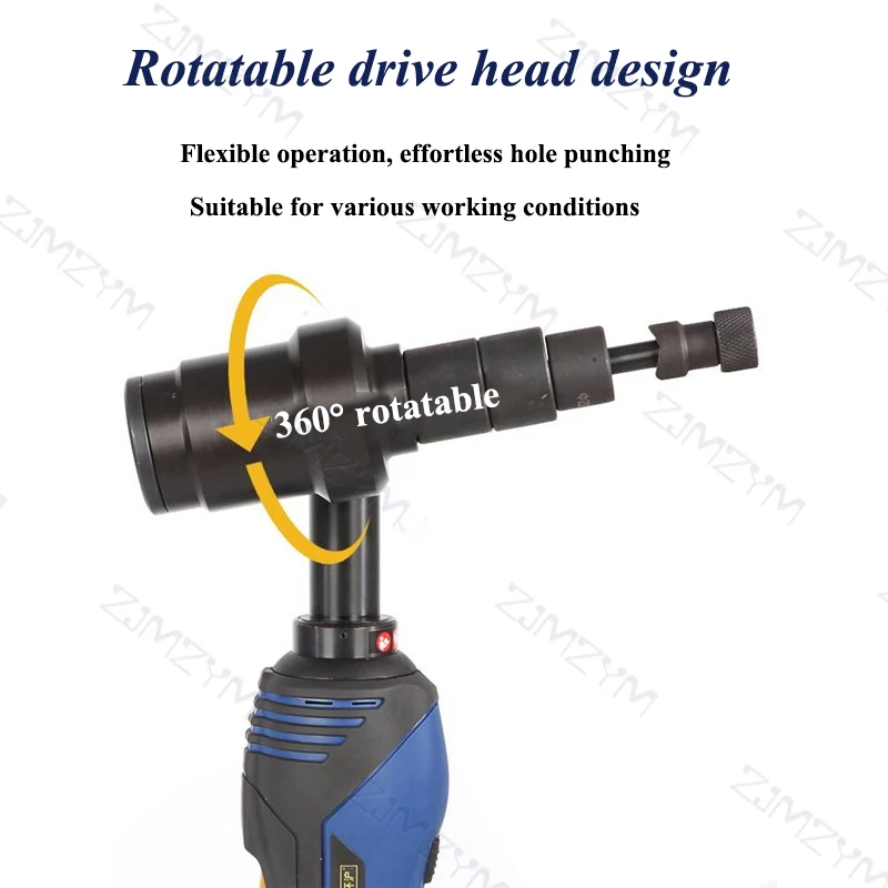 EZ-60K Rechargeable Hydraulic Hole Puncher Electric Punching Tool for Fast Hole Punching on Stainless Steel Plate with Battery