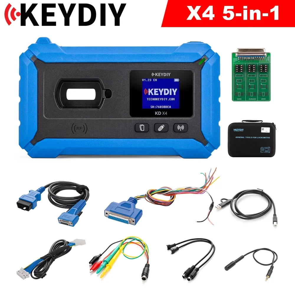 

KEYDIY KD X4 5-in-1 Key Programmer Combines Function of KD-Max+ KD-Mate + KD Mini Prog
