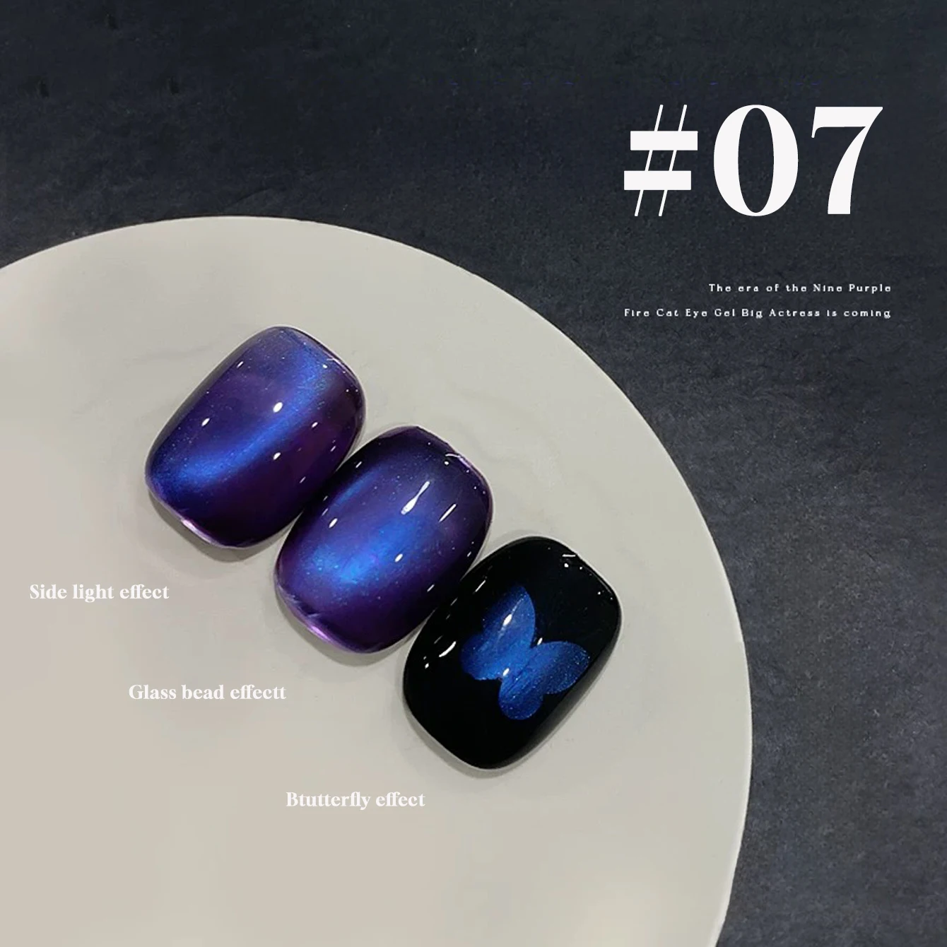 MIANEL 10ML 1-9pcs Cat Eye Gel Nagellak Paarse Serie Druif & Zwart Kerst Thema Nail Art negen Spar Patroon