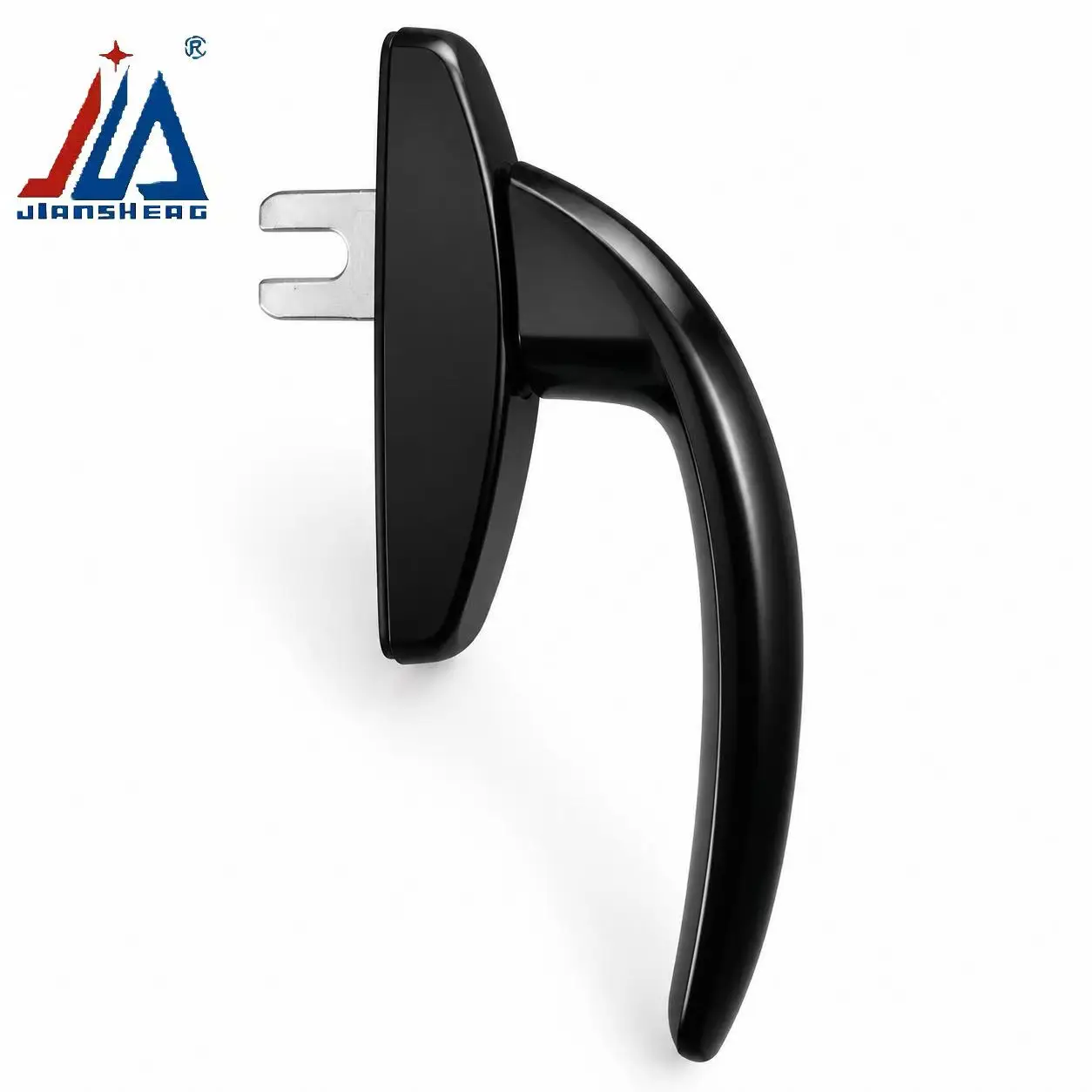 Aluminum Alloy Casement Window Handle Solid Single Fork Lock Replacement Hardware Parts for Inward Opening Thermal Break Windows