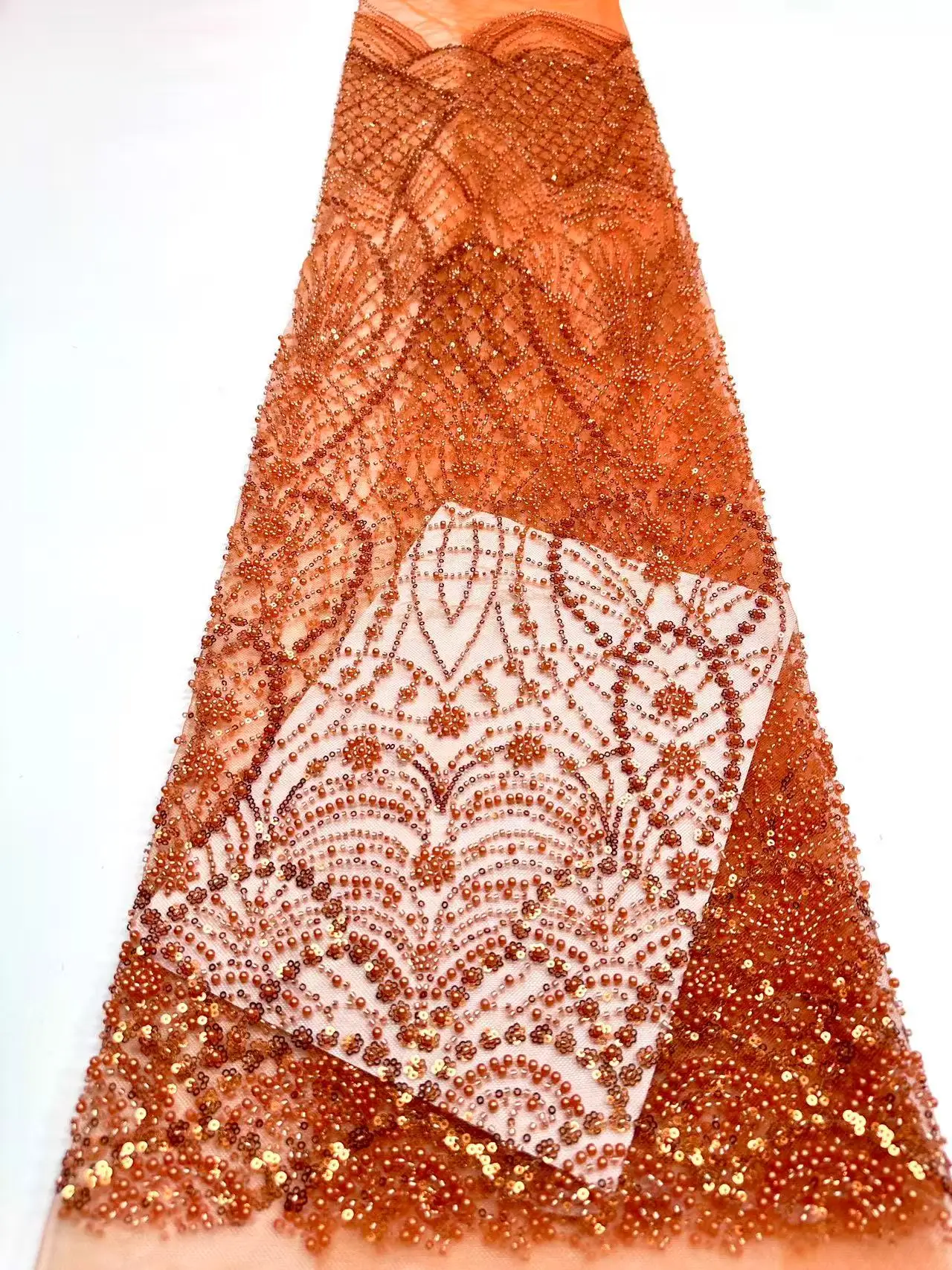 아프리카 나이지리아 튤 레이스 원단 스팽글 재봉 기퓌르 비즈 스톤 자수 드레스 고품질 2025