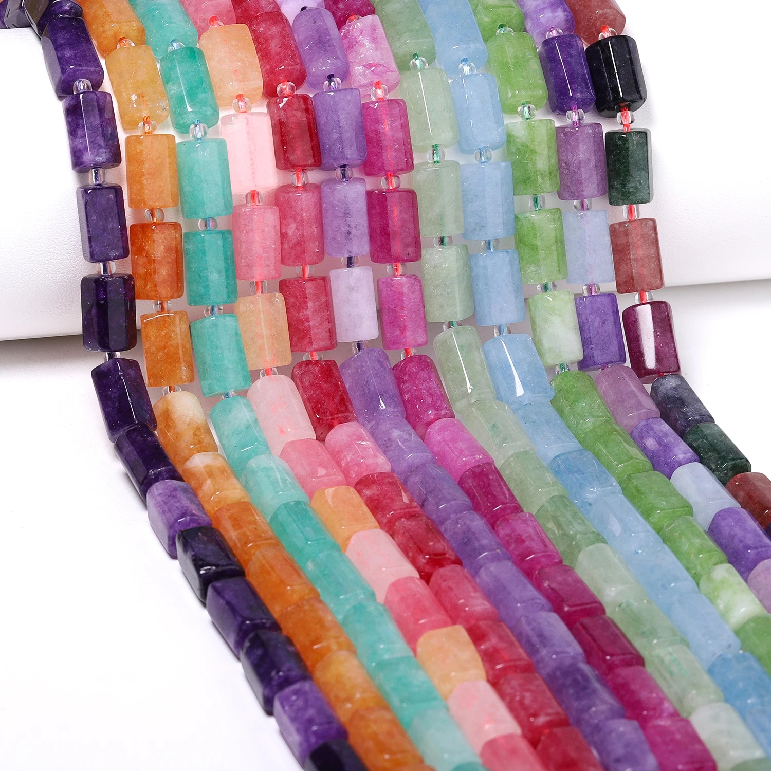 8x12mm Irregular Column Natural Stone Tourmaline Peridot Quartz Beads Tube Beads for Jewelry Making DIY Bracelets Accessories