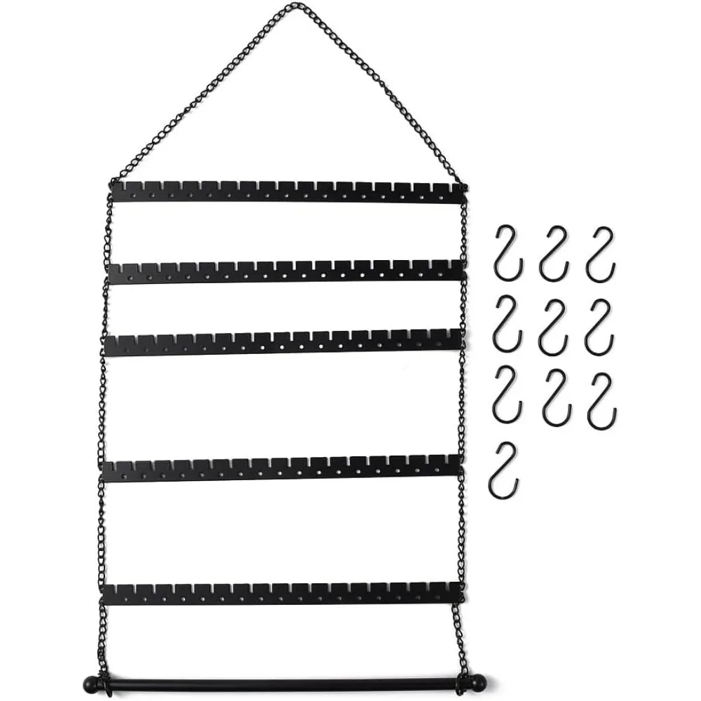 

Настенный органайзер для ювелирных изделий, подвесные серьги, ожерелье, органайзер для сережек с подвесными крючками для серег, ожерелий, браслетов