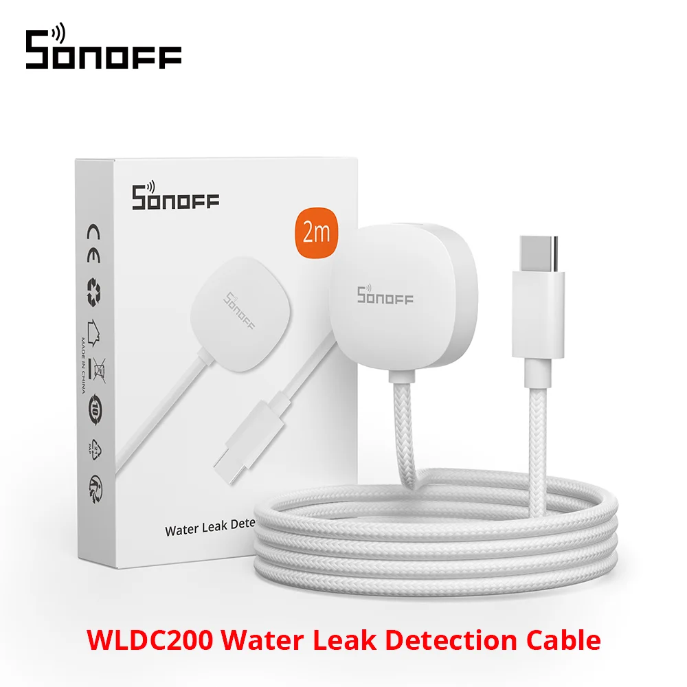 SONOFF SNZB-05P Zigbee 3.0 waterleksensor Lek- en druipdetectie Real-time waarschuwingen Ondersteuning Home Assistant Google Alexa
