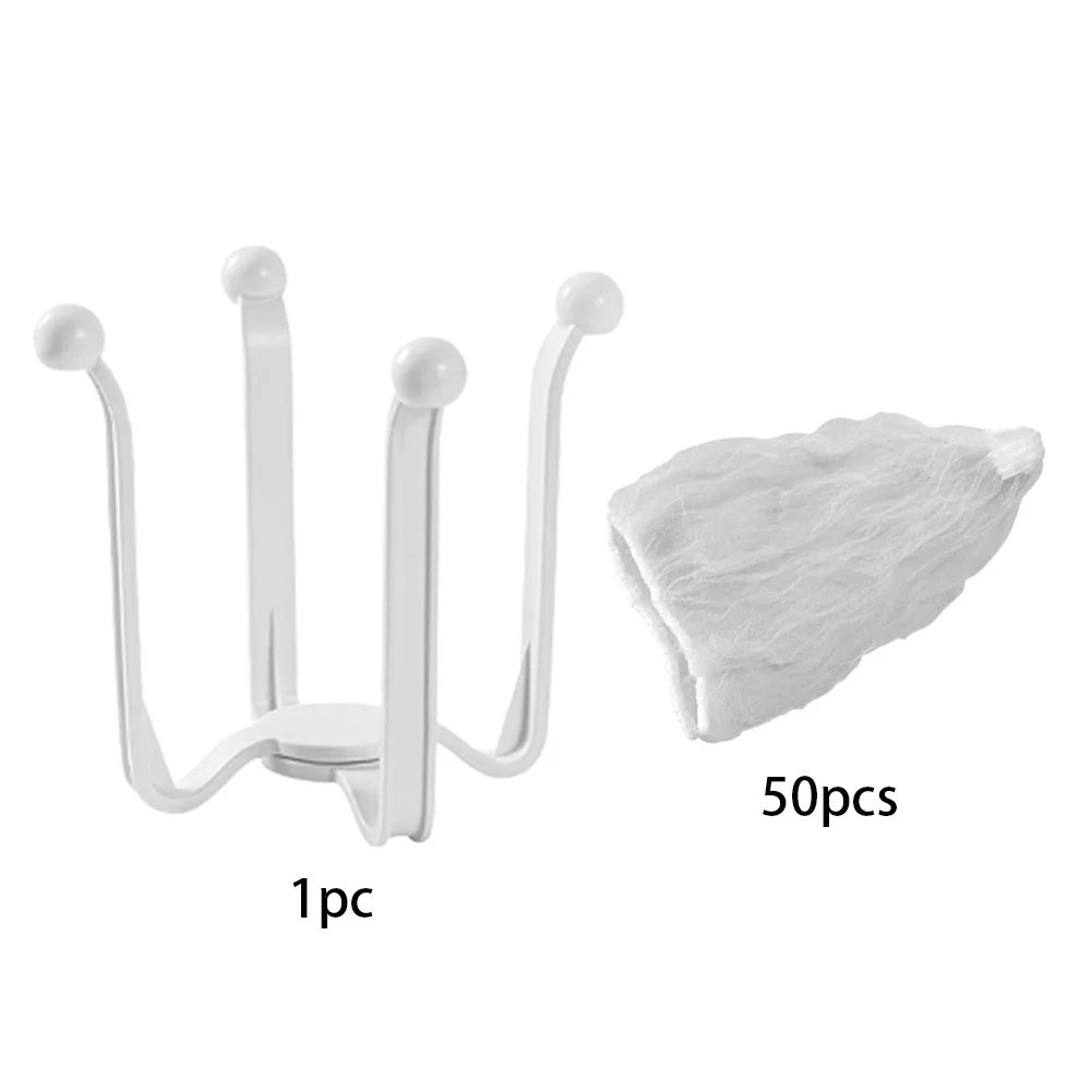 New Plastic Kitchen Sink Strainer Anti-Clog Open Storage Sink Drain Rack White with 50 Filter Mesh Garbage Strainer Home Use