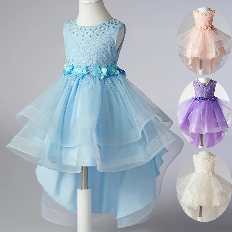 T2823 Girls Princess Sequins Dresses Baby Wedding Christmas Party Trailing Dress Teenager Children Kids Elegant Vestidos