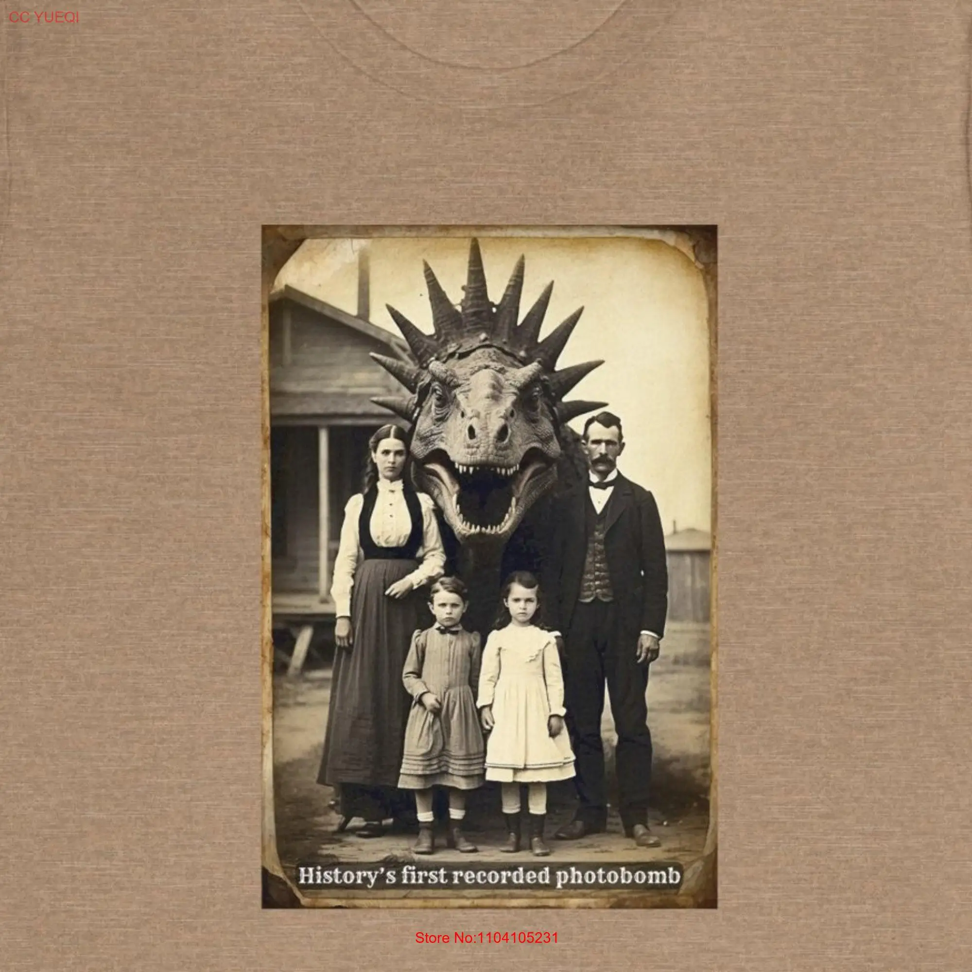 Photobomb T Shirt Funny photobombing Antique dinosaur gift long or short sleeves