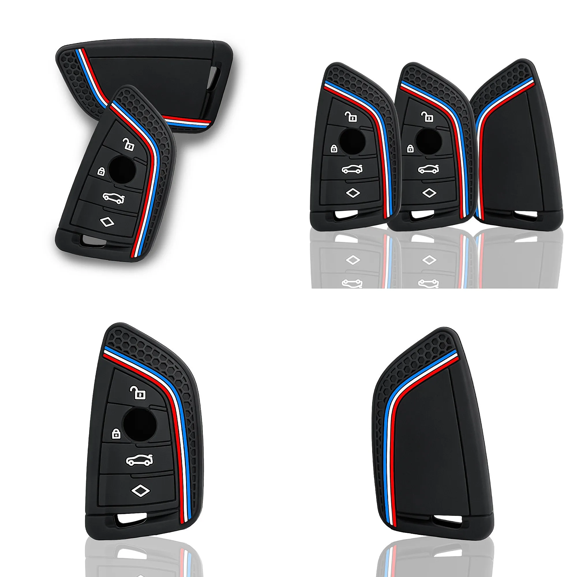 4 Button Silicone Car Key Fob Cover For BMW 3 5 7 8 F/G Chassis X3 X5 X7 G20 G21 G30 G31