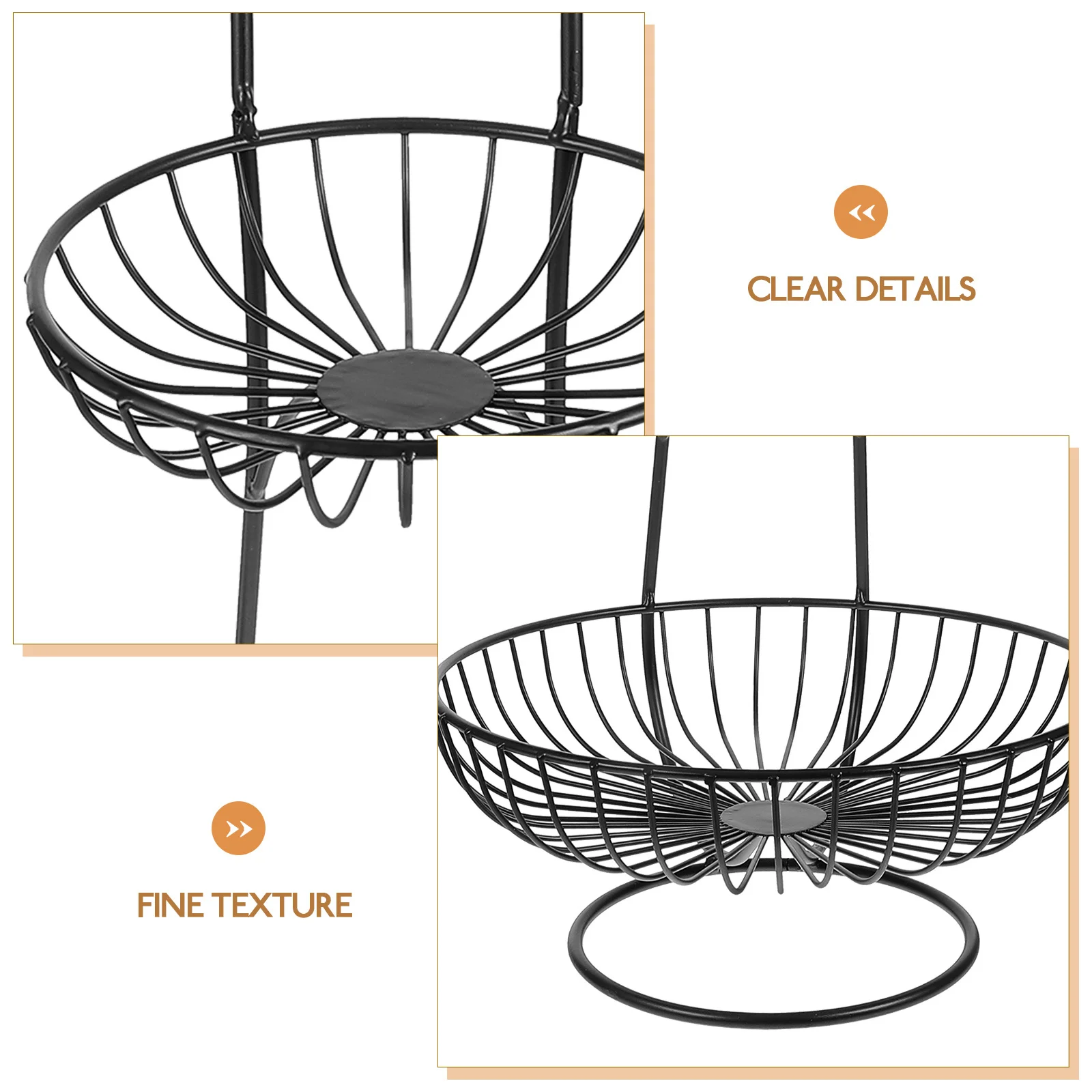 

1Pcs Iron Art Double Layers Fruit Storage Basket Multi-Function Kitchen Sundries Organizer Metal Decorative Storage Container