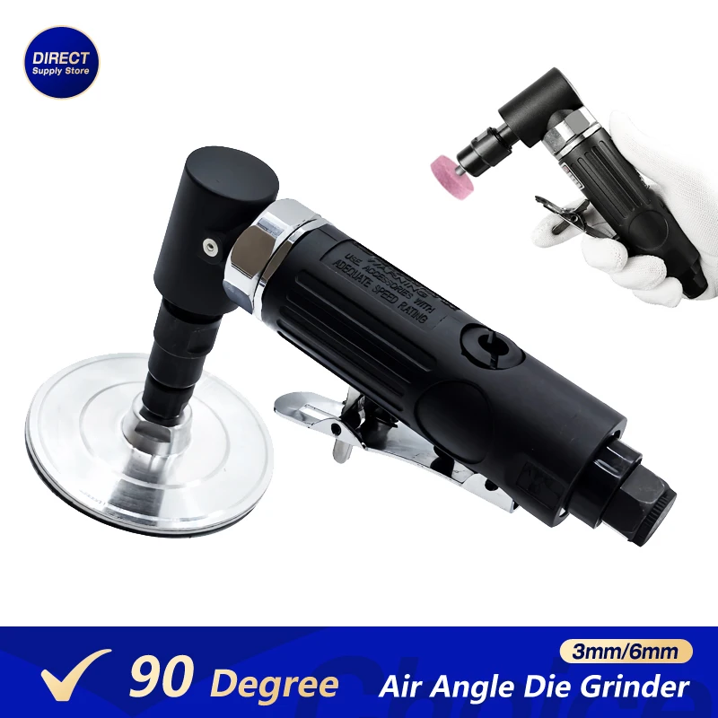 

Угловая пневматическая шлифовальная машина под углом 90 градусов, высокоскоростной пневматический вращающийся инструмент с 3-дюймовым полировальным диском по металлу для шлифования, гравировки, стальной краски
