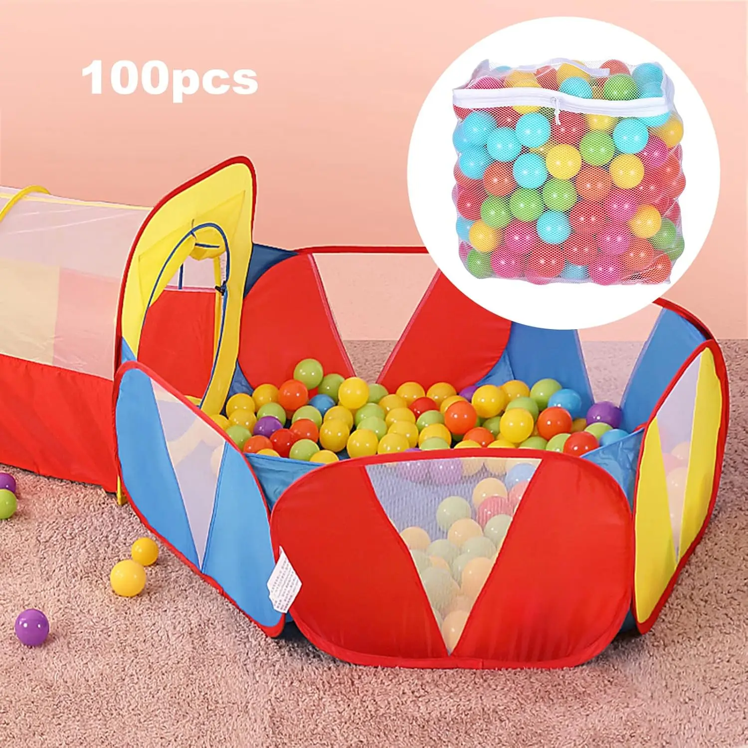 100 Stück Ozean-Babybälle – umweltfreundliche, farbenfrohe Bälle mit hoher Dichte für Wasserbecken und Spielbereiche für Kinder