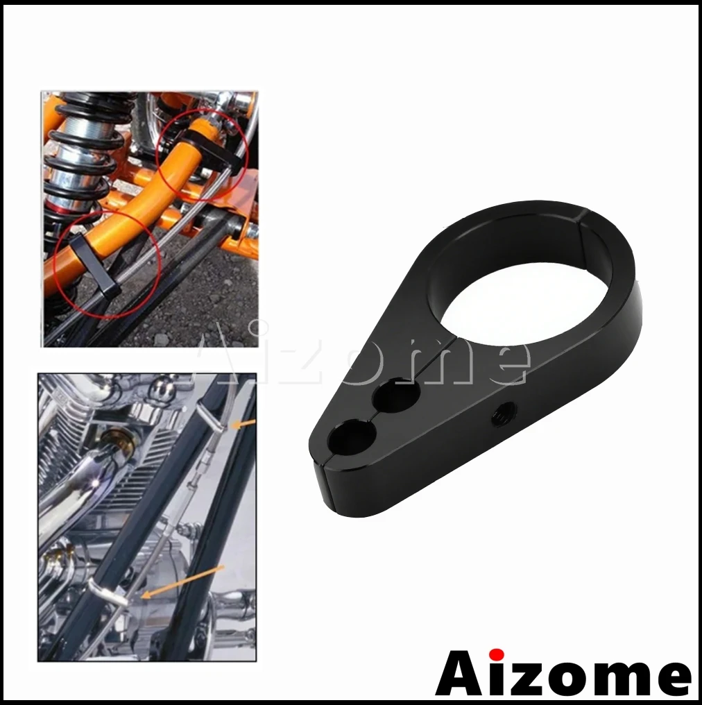 

Motorcycle 1-1/4" Handlebar Clutch Brake Cable Line Clamp Fixed Clips For Harley Dyna Sportster Touring 32mm Frame Wire Holder
