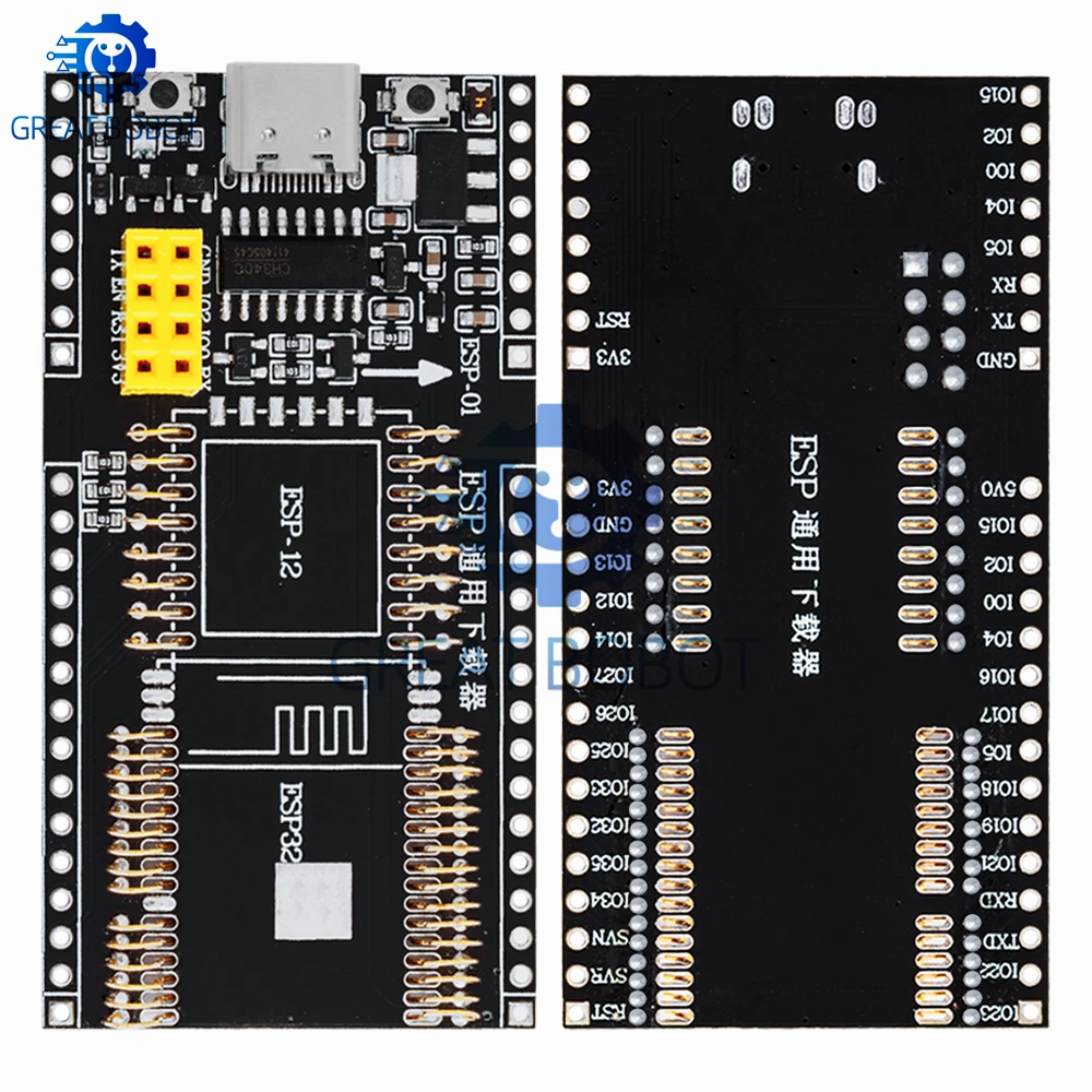 BS ESP8266 ESP32 Development Board Test Programmer Socket Downloader for ESP-01 ESP01S ESP12 ESP32 Adapter CH340
