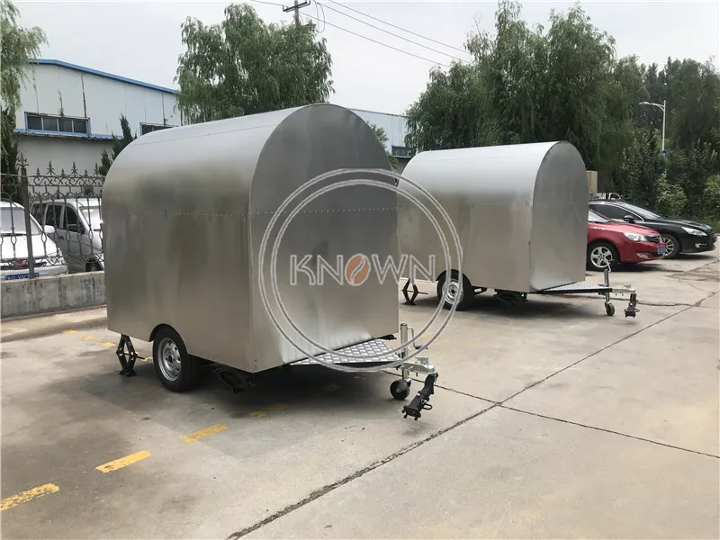 Diskon besar troli makanan seluler/trailer/truk es krim/keranjang makanan ringan dengan bahan baja tahan karat dan lebar 2M