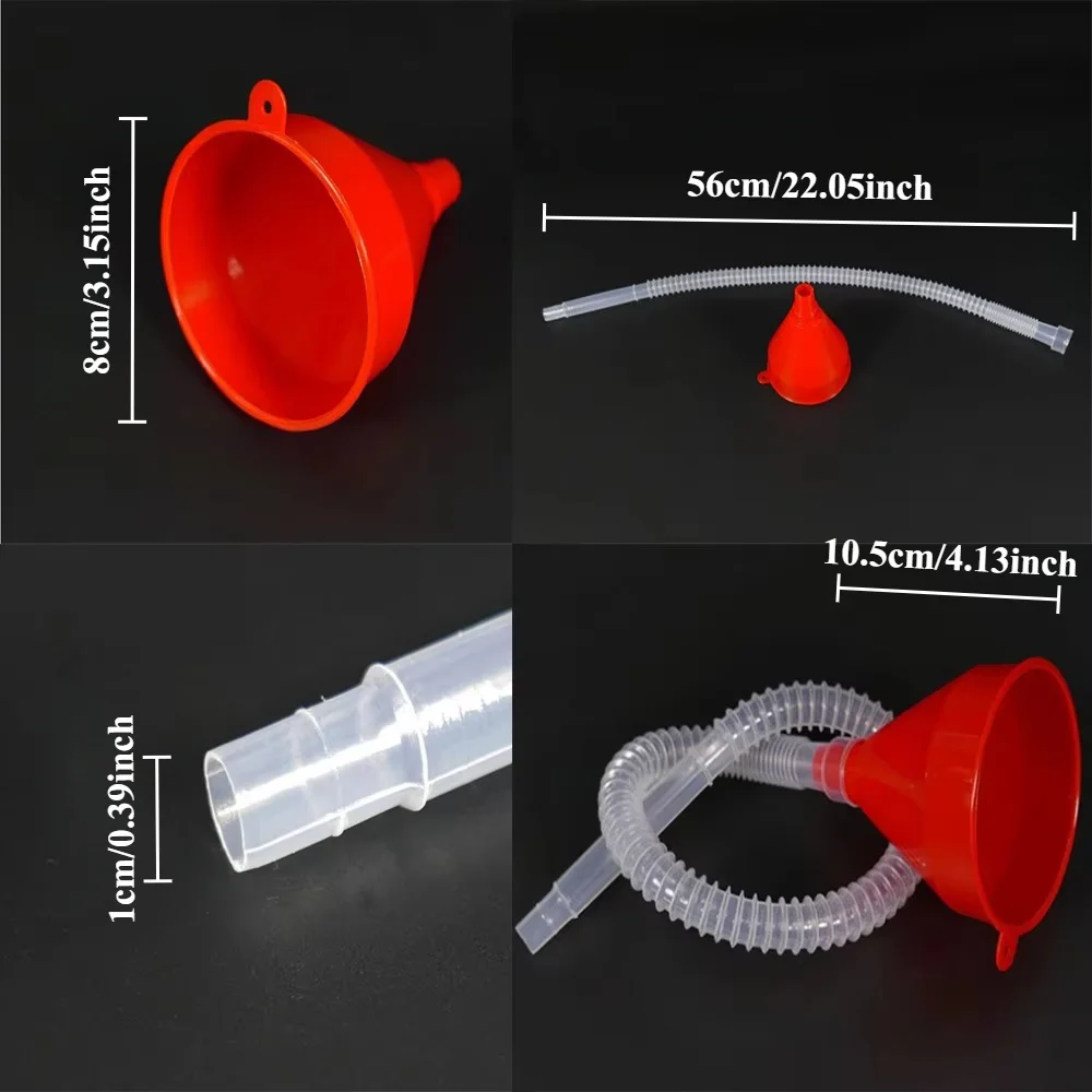 Long Pipe Detachable Hose Filling Funnels Car Refueling Funnel Telescopic Extension Car Motorcycle Engine Fuel Oil Funnel