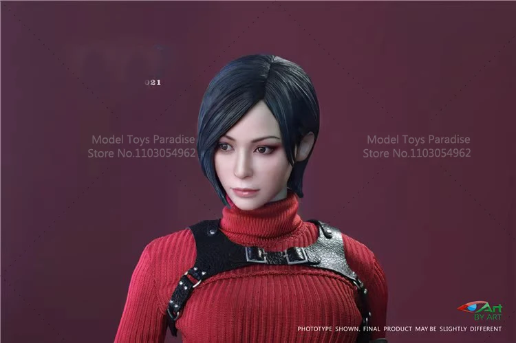 BY-ART BY-021 Zestaw ubrań dla figurki żołnierki w skali 1/6, Ada Wong, z ruchomymi oczami i rzeźbioną głową, pasuje do figurek akcji 12-calowych.