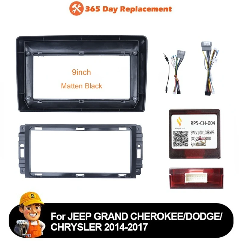 9 Inch Car Radio for  2014-2017 JEEP GRAND CHEROKEE/DODGE/CHRYSLER Stereo Fascias Frame Plate Adapter Navigation Panel  Canbus