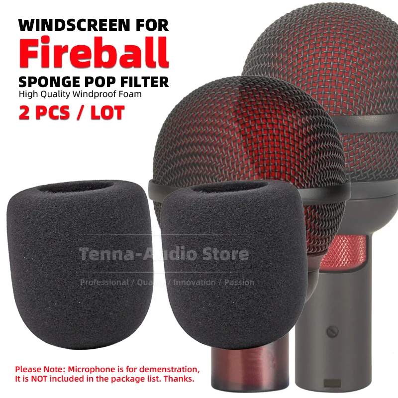 2PCS For AUDIX Fireball V Microphone Fire Ball Windscreen Pop Filter Harmonica Beatbox Mic Windshield Foam Sponge Windproof