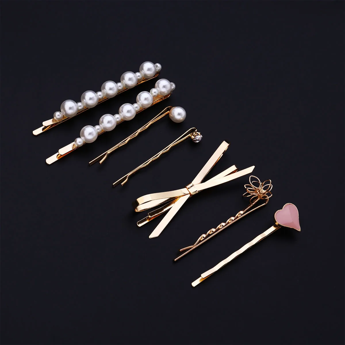 

7 Pcs Set Pearl Pins Korean Fashion Accessories Women Hairpin Girl Women Hair Clip Hairpin Styling Tool Metal Barrette