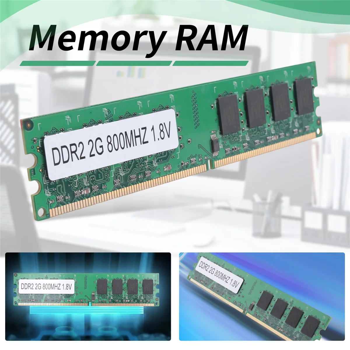 SMIEA 2GB DDR2 PC2-6400 800MHz 240Pin 1.8V เดสก์ท็อปหน่วยความจํา DIMM RAM สําหรับ Intel, สําหรับ AMD(2GB/800,W)