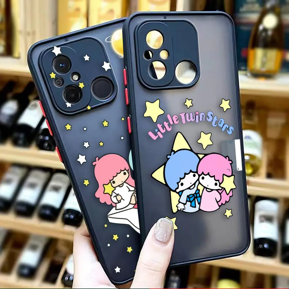 Matte Phone Case for Redmi A1 K40 GAMING K30 K30S K20 10X 10C 10 9C 9T 9A 9 8 PRO 4G 5G Case Japanese S-Sanrio Little Twin Star