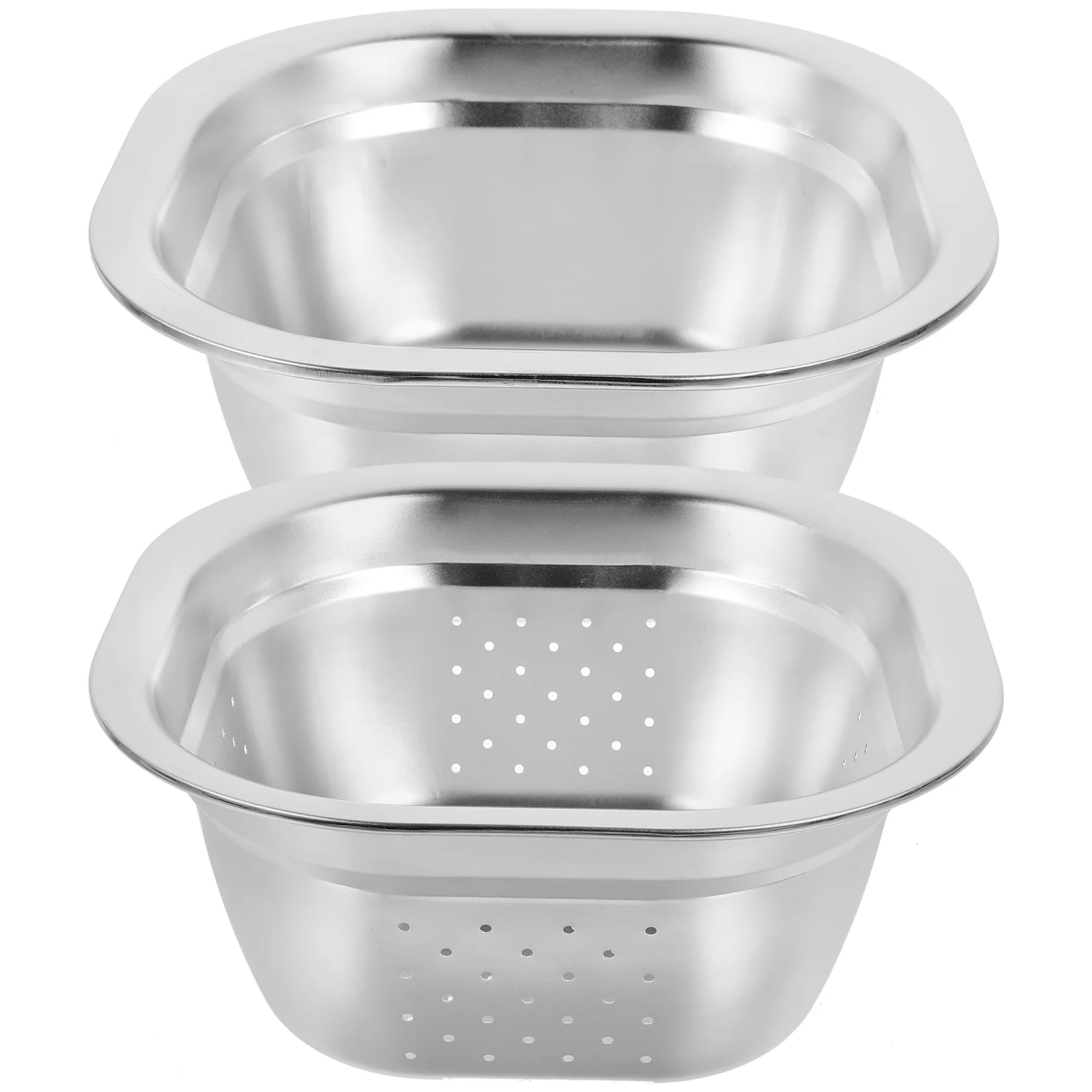 

Stainless Steel Drain Basket Filter Rice Cleaner Strainer Colander Washing Basin Mixing Fine Mesh with Heatable