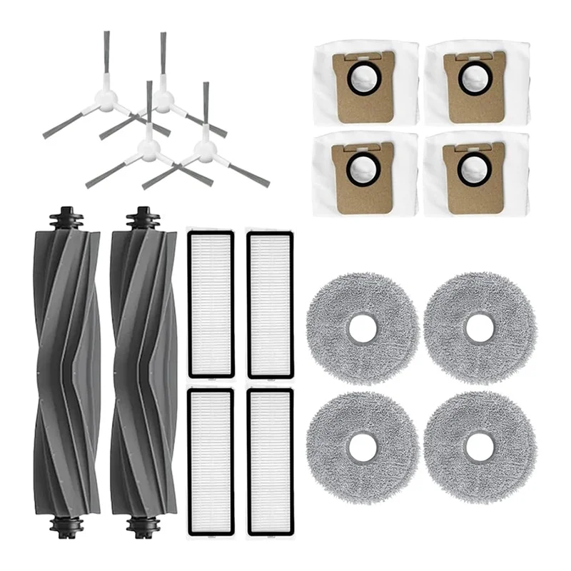 Aparelhos de compras compatíveis com xiaomi x20 + x20plus robô aspirador de pó peças de reposição, escova principal, escova lateral, saco de pó, pano