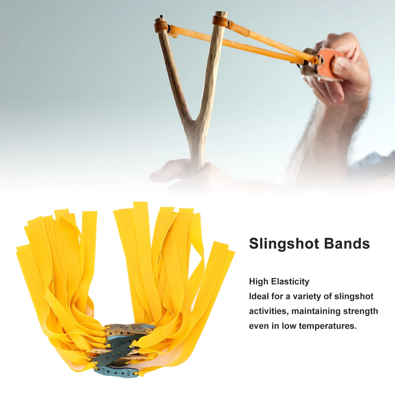 20Pcs Slingshot Rubber Bands High Elasticity Easy Assembly Catapult Elastic Bungee For Outdoor Slingshot Replacement Bands