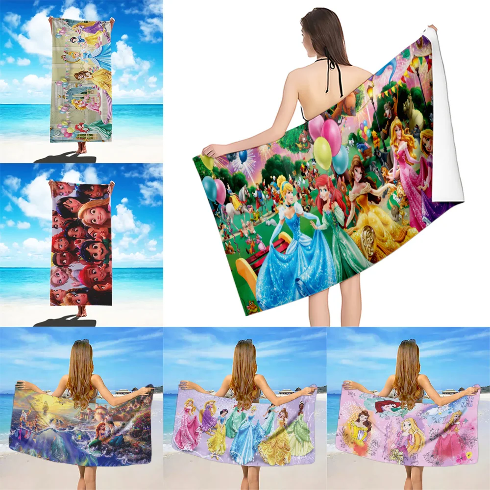 

Anime Princess Beach Towel Microfiber Sand Quick Dry Soft Sandproof Pool Towels Gift for Disneys Women Travel Gym Shower Camping