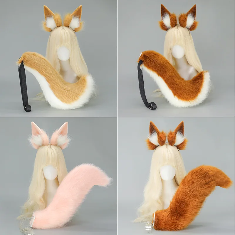 

Plush Tamamo-no-Mae Fox Ears Headband & Tail Set, Original Cosplay Props Comic Dress Up Girls Accessories for Comic Con