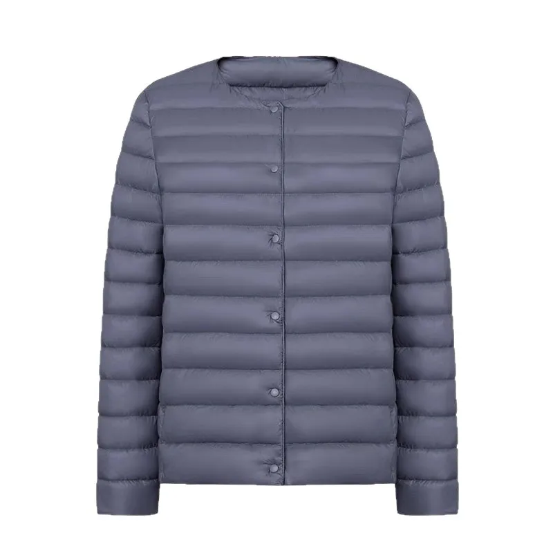 2025 Celebrity-Inspired Hot-Selling Lightweight Short Down Jacket for Women: Anti-Seasonal, Slim-Fit, Collarless Inner Liner, Wa