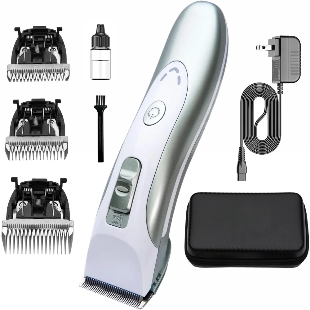 

Dog Clippers Professional Heavy Duty Dog Grooming Clipper Low Noise High Power Rechargeable Cordless Pet Grooming Tools