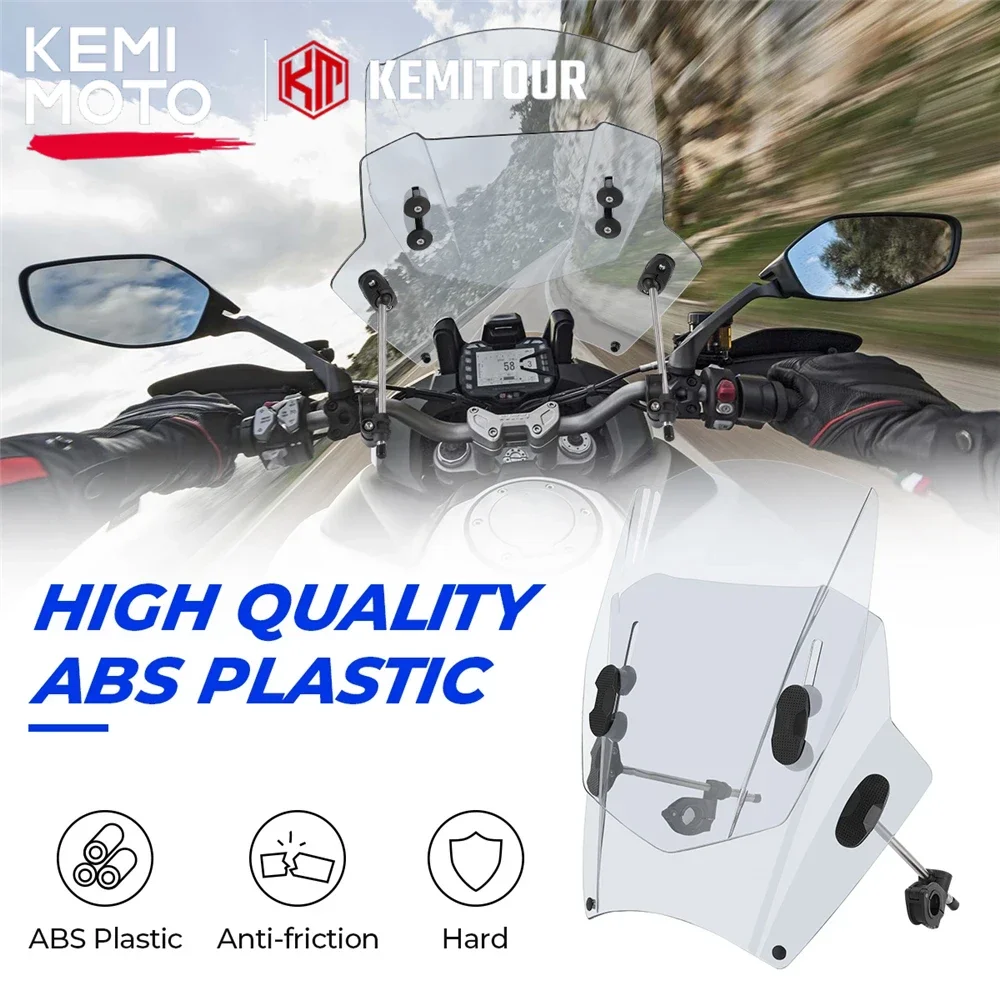 

Windscreen Motorcycle Windshield Deflector Adjustable Universal For HONDA CBR600RR CB1000R CB500X NC700X NC750X Z650 Z750 Z800