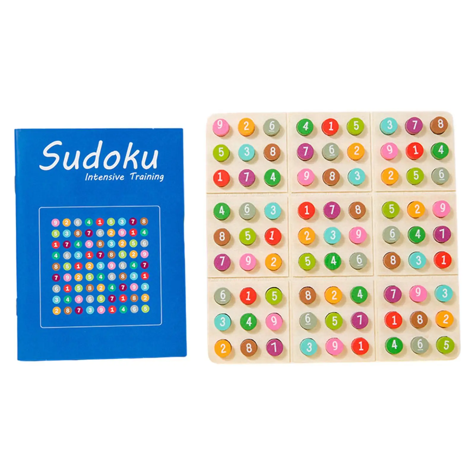 Wood Sudoku Puzzle Sudoku Game Board Brain Teaser Toys Color Sorting for Social