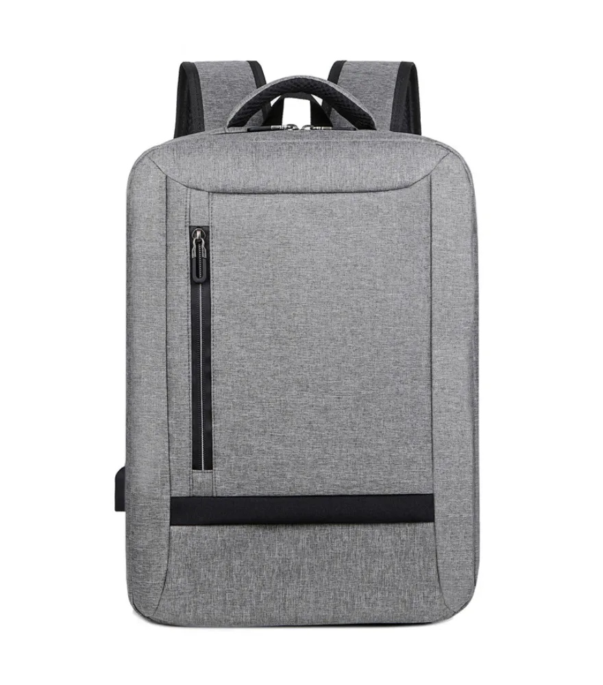 Light gray black bottom trim laptop backpack anti splash slim shape for office worker daily commute weekend outing