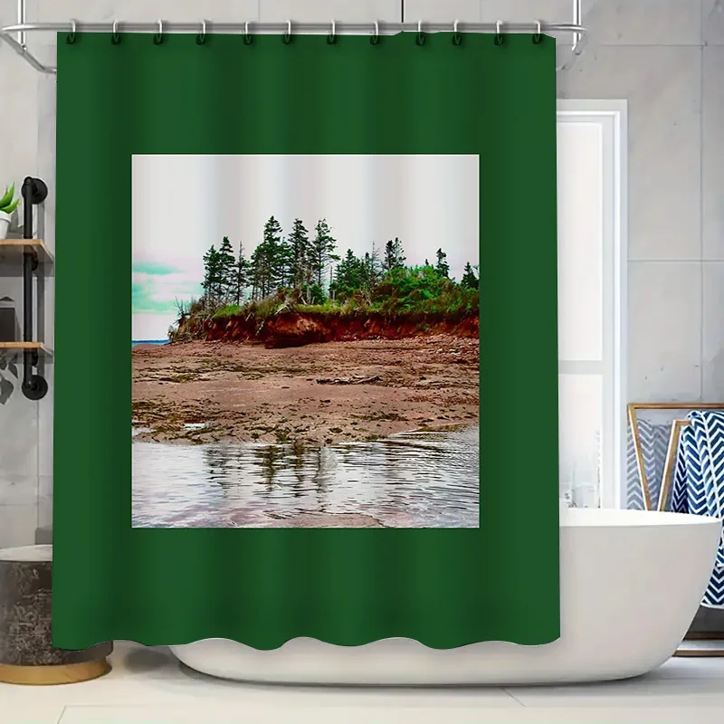

Coastal Landscape Shower Curtain Ocean Beach Sunset Nature Scenic Bathroom Decor Waterproof Modern Art Print Home Textile