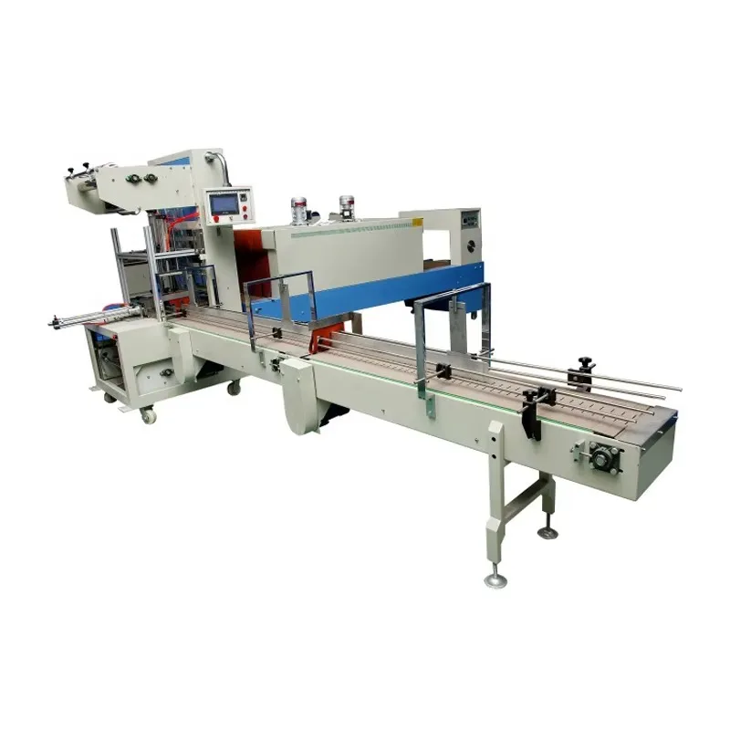 Auto Plastic Pet Bottle Cans Sleeve Wrapper  Shrink Tunnel Sleeve Sealing  Shrink Packing Wrapping Machine