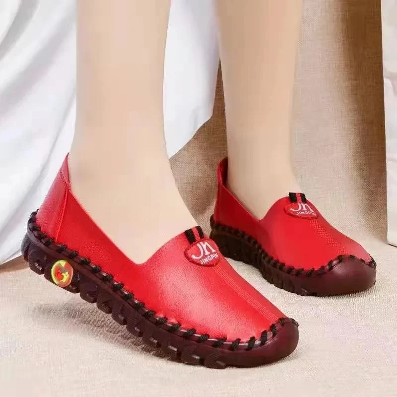 Size 35-42 Square Toe Summer Shoes for Women Embroidery Designer Shoes Soft Slipon Loafers Moccasin Leisure Women's Ballet Flats