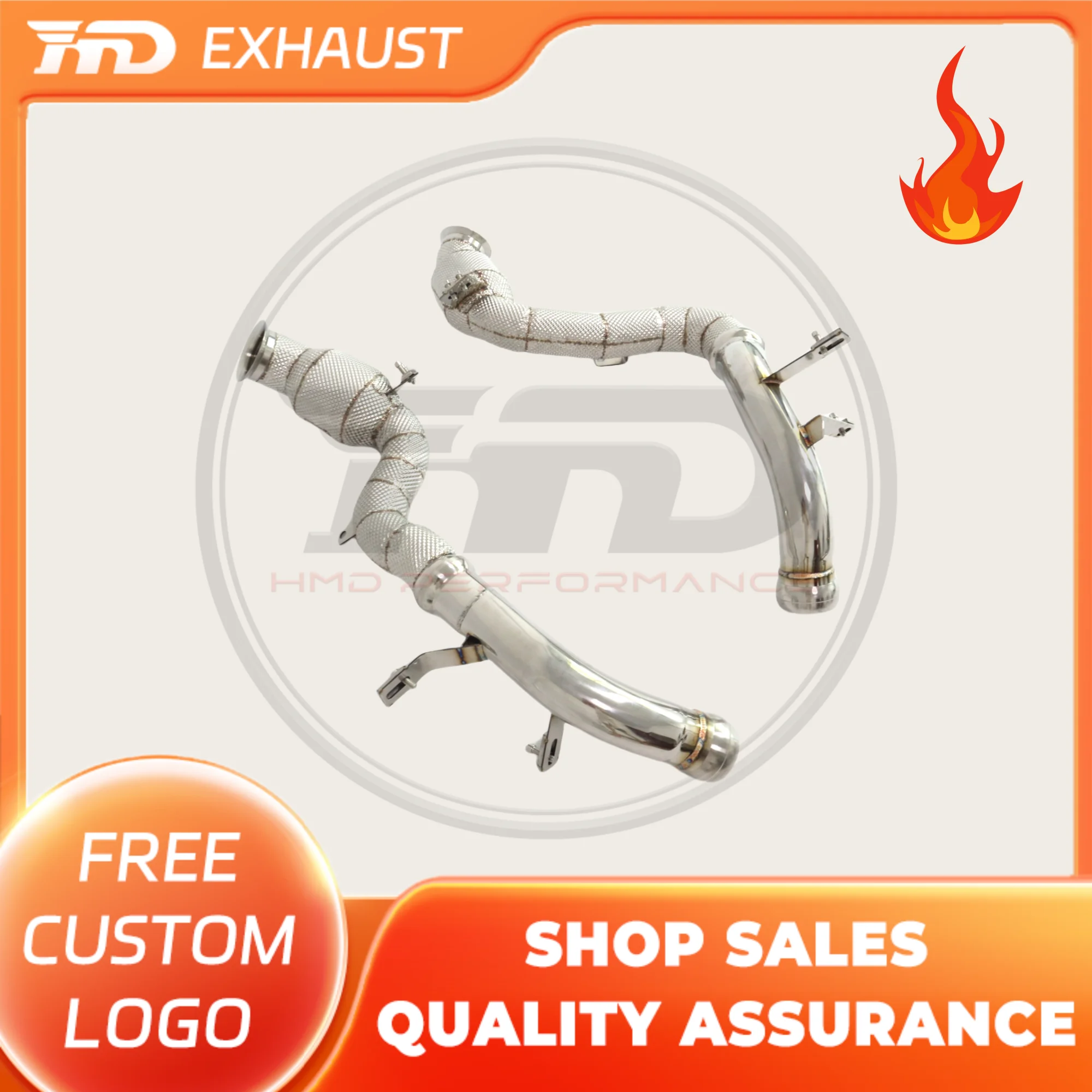 

HMD Hot sale ss304 Exhaust System High Flow Performance Downpipe for Mercedes Benz AMG E63 W213 Engine With Heat Shield