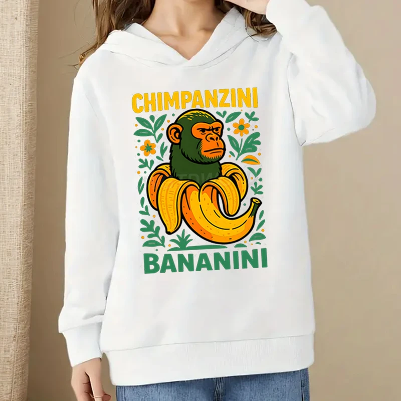 الإيطالية Brainrot الشمبانزي Bananini الاطفال الملابس وتتسابق الإيطالية Brainrot مضحك الميمات كنزة قطيفة مضحك الحيوان البلوز