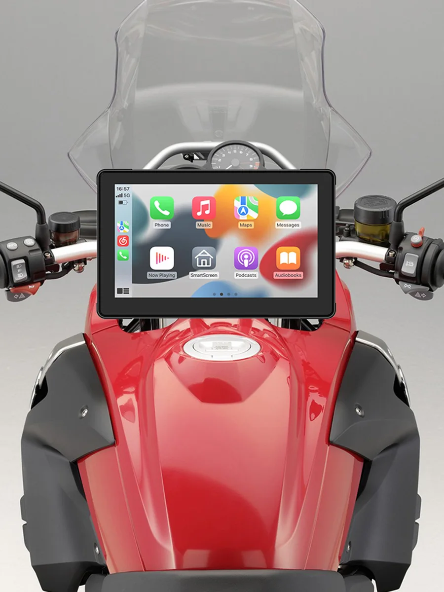 Jiuyin 7 inch motorfiets draadloze Carplay Android Auto draagbare navigatie GPS-scherm IPX7 waterdicht display Bluetooth - afbeelding 2