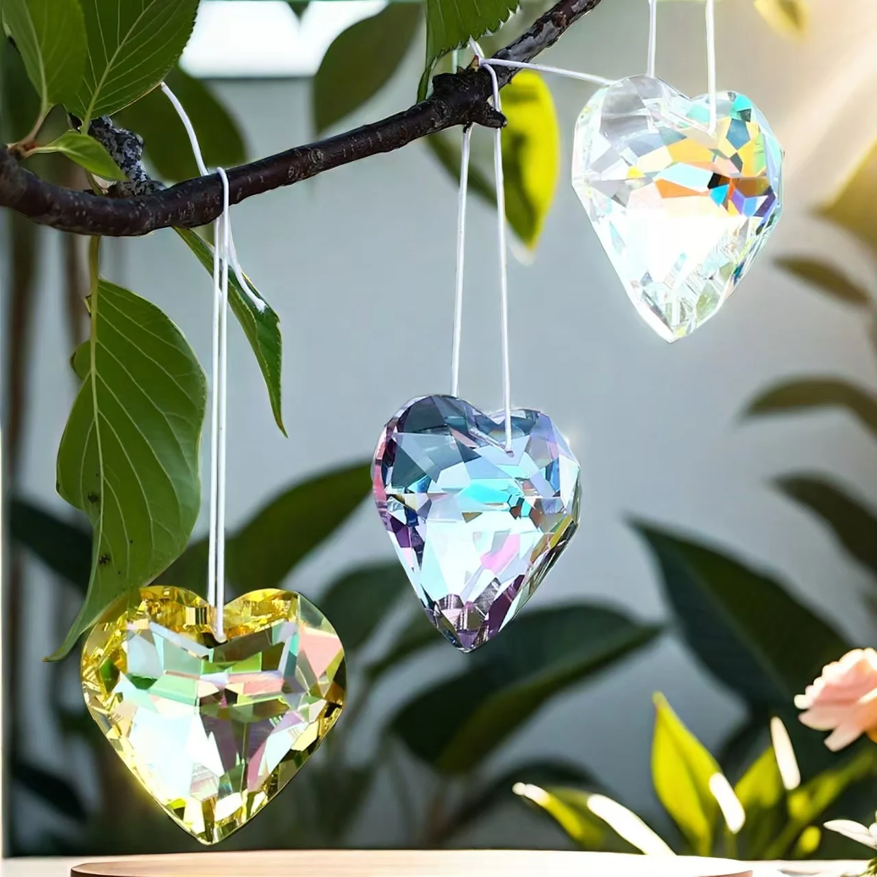 1pc45mm Heart Crystal Prism Suncatcher, Chandelier Hanging Ornament