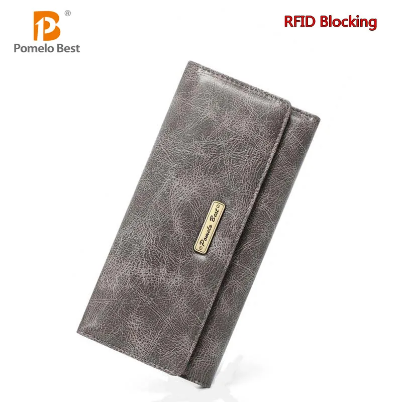 

Wallet For Women RFID Blocking Trifold Credit Card Holder Slim Womens Wallet with Zipper Coin Pocket ID Window Grey ladies Purse
