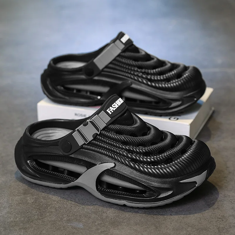 

Men's Clog Shoes Two-Way Wear EVA Slip-On Sandals Breathable Comfortable Beach High-End Slipper Shoes Increase Height Sensation