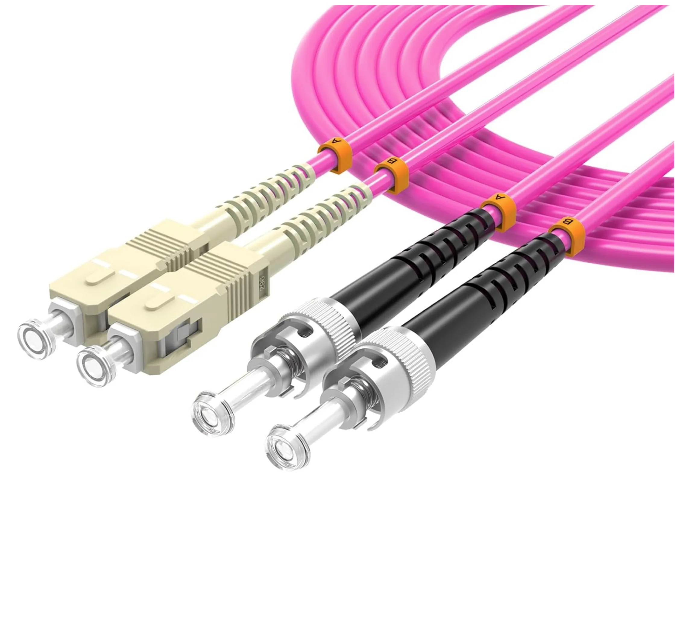 

OM4 SC to ST duplex Fiber Patch Cable Multimode,Dual Core 50/125μm Fiber Optical Cable,10G/40G/100G,LSZH 2.0mm