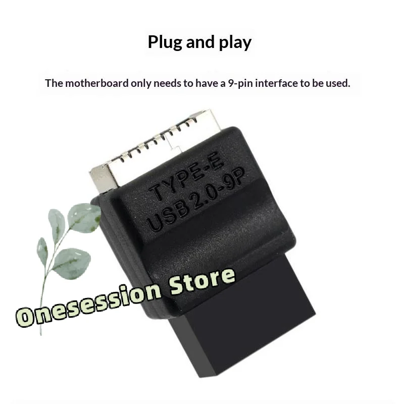 USB 2.0 9-Pin To Type-E Front Panel Header Female Adapter For PC Motherboard