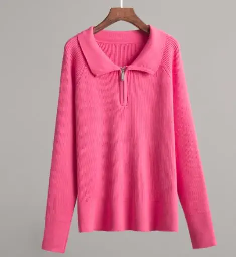 

2025 autumn and winter new trend versatile simple casual pullover sweater knitted sweater women's clothing
