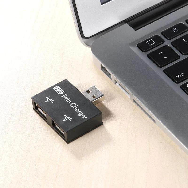 USB 2.0 Male To Twin Female Charger Dual 2 Port USB Dc 5V Charging Splitter Hub Adapter Converter Connector