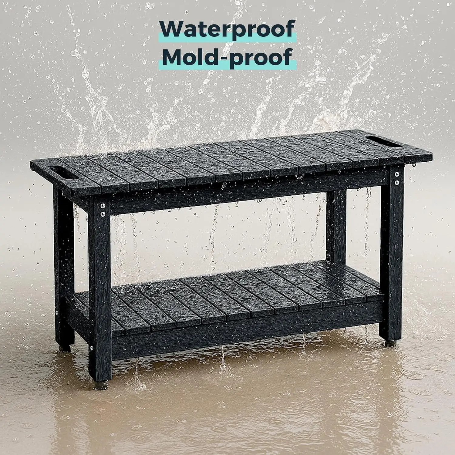 Waterproof Shower Bench, 35-Inch, Holds up to 400 lbs